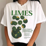 Retro Style Limes Graphic Tees Oversized Vintage Aesthetic