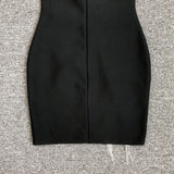 Women Evening Dress Sexy Sling Tassel V-neck Hollow Party Bandage Dress