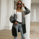 Women Knitted Sweater Autumn and Winter V-neck Women's Coat