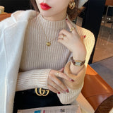 Women Knitted Pullover Autumn and Winter Turtleneck Knitted Top