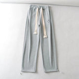 Women Sweatpants Smiling Face Embroidery Loose Wide Leg Pants Casual Sweatpants