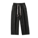 Men Jeans Worn Jeans Men Autumn and Winter Loose plus Size Wide Straight Wide Leg Casual Trousers
