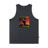 Men Vest Printed Sleeveless T-shirt Summer Sports Vest