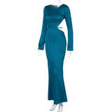 Women Dresses Spring Sexy Backless Slim Fit Long Sleeve Dress