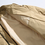 Unisex Winter Cotton Coat Baseball Collar down Jacket Vintage Liner down Jacket