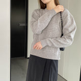 Women Winter Knitted Sweater Hollow Hole round Neck Sweater Autumn Loose-Fitting Long Sleeve Sweater Ht09