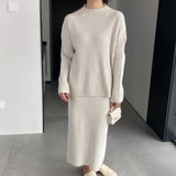 Women Knitted Two-Piece Set Autumn and Winter Suit Skirt Z822