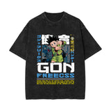 Washed and old retro short-sleeved T-shirt