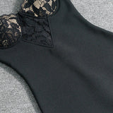 Women Evening Dress Sling Lace Backless Bandage One-Piece Dress