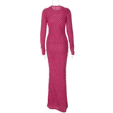 Women Dresses Fall Slim Fit round-Neck Long-Sleeved Dress