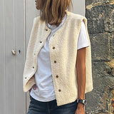 Women Trench Coat Winter Polar Fleece Waistcoat Coat Casual