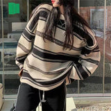 Women Knitwear Autumn and Winter Striped round Neck Sweater Sweater