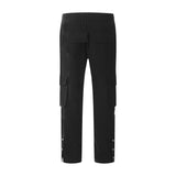 Men Sweatpants Multi-Pocket Workwear Style Casual Pants Men's Drawstring Elastic Waist Baggy Straight Trousers Trousers