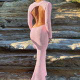 Women Dresses Spring Woven Sexy Cutout Backless Dress