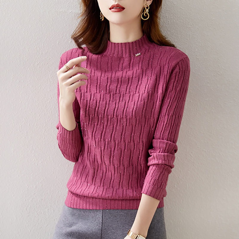 Women Knitted Pullover Turtleneck Sweater Autumn and Winter Knitted Top