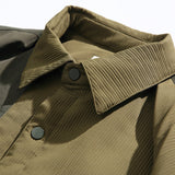 Unisex Winter Cotton Coat Lapel Shirt Cotton Coat Retro Warm Workwear Cotton Coat
