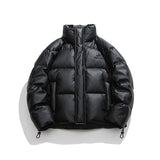 Unisex Winter Cotton Coat Stand-up Collar down Jacket Vintage White Duck down Warm down Jacket