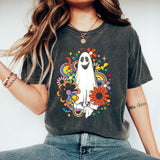 Washed Vintage Cotton Halloween Print Street T-Shirt