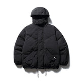 Unisex Winter Cotton Coat Pocket Decorative Hooded down Jacket Vintage White Duck down Jacket Men