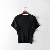 Women Sweater Knitwear Summer V-neck Batwing Sleeve Ice Silk Sweater