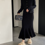 Women Knitted Skirt Autumn and Winter Knitting Sheath Fishtail Skirt M915
