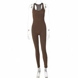 Women Jumpsuit Summer Slim-Fit Zipper Overalls