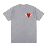 Kanye West Heart Hip Hop T-shirt Vintage Cotton Men T Shirt