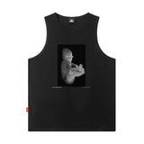 Men Vest Cartoon Printed Vest Loose Summer Sleeveless T-shirt Men and Women