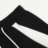 Men Sweatpants Stitching Contrast Color Sports Straight Sweatpants Men's Loose Wide Leg Leisure Floor Pants