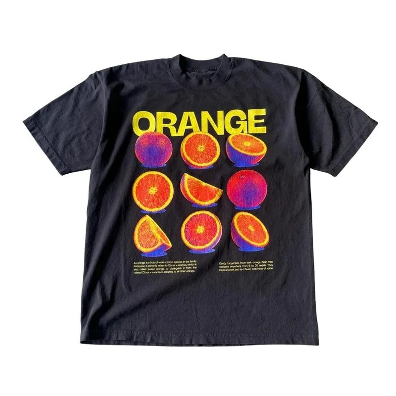 Summer New Fashion Retro T Shirt Fun Fruit Print T-Shirt