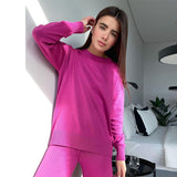 Ladies Leisure Knitwear Casual Top Two-Piece Pants