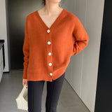 Women Cardigan Sweater V-neck Long Sleeve Cardigan 8t3122