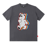 Men T Shirt Summer Little Bear Cartoon Printed Short Sleeve T-shirt