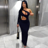 Women Dresses Fall Sexy Hollow Long-Sleeved Dress