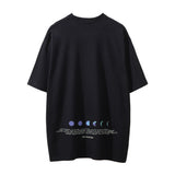 Men Vintage T-Shirt Printed Short-Sleeved T-shirt Men's Distressed Crew Neck T-shirt Summer Loose