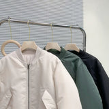 Women Jacket Autumn and Winter Stand Collar Jacket Long Sleeve Baseball Uniform Coat