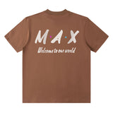 Men T Shirt Vintage Letter Print Casual Short Sleeve T-shirt