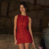 Women Dresses Spring Slim Sleeveless Short Skirt Vest Dress (Csm202403)