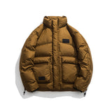 Unisex Winter Cotton Coat Three-Dimensional Pocket Decoration Stand-up Collar down Jacket