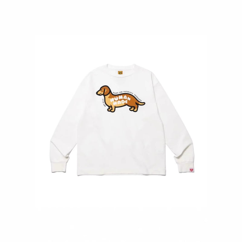Men T-shirts human made puppy drag racing love duck long sleeve T-shirt