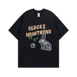 Men T Shirt Vintage Graffiti Distressed Short Sleeve T-shirt