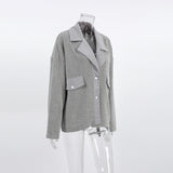 Women Trench Coat Gray Woolen Coat Autumn and Winter Suit