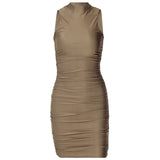 Women Dresses Spring Sexy round Neck Sleeveless Slim Fit Dress