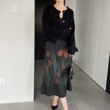 Women Cardigan Sweater Autumn Cardigan Top Knitted Cropped Coat Top 8t3108