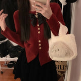 Women Knitted Cardigan Spring and Autumn Bow Sweater Coat