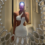 Women Dresses Summer Sexy Cutout Backless Slim Fit Sheath Dress (Bla0420)