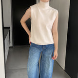 Women Knitted Two-Piece Set Turtleneck Vest Cardigan Knitted Two-Piece X3050