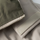 Unisex Winter Cotton Coat Color Contrast Patchwork Hooded Cotton-Padded Coat Retro Loose and Warm Arc Cotton-Padded Coat