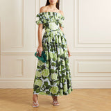 Women Dresses Summer Sleeveless Long Hydrangea Dress (Qymy0409)