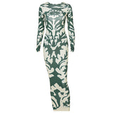 Women Dresses Fall Slim Fit Backless Long Sleeves Dress